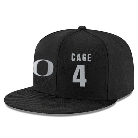 Oregon Ducks 4 M.J. Cage Black College Basketball Adjustable Hat