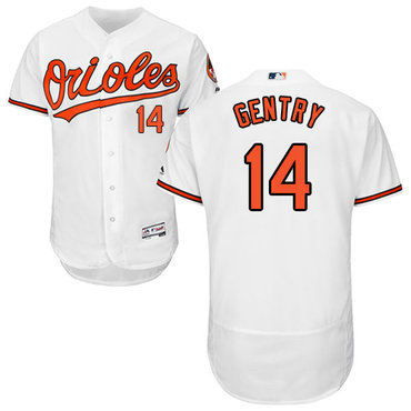 Orioles #14 Craig Gentry White Flexbase Authentic Collection Stitched Baseball Jersey