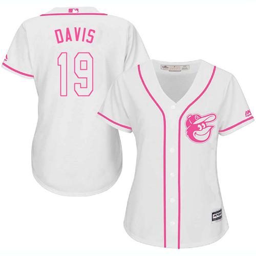 Orioles #19 Chris Davis White Pink Fashion Women's Stitched MLB Jersey Orioles #19 Chris Davis White Pink Fashion Women's Stitched MLB Jersey