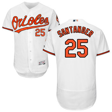 Orioles #25 Anthony Santander White Flexbase Authentic Collection Stitched Baseball Jersey