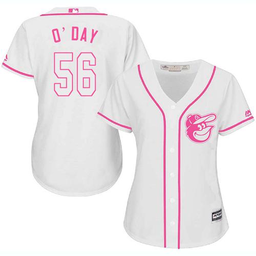 Orioles #56 Darren O'Day White Pink Fashion Women's Stitched MLB Jersey Orioles #56 Darren O'Day White Pink Fashion Women's Stitched MLB Jersey