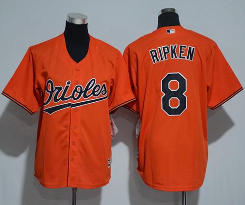 Orioles #8 Cal Ripken Orange Cool Base Stitched Youth MLB Jersey Orioles #8 Cal Ripken Orange Cool Base Stitched Youth MLB Jersey