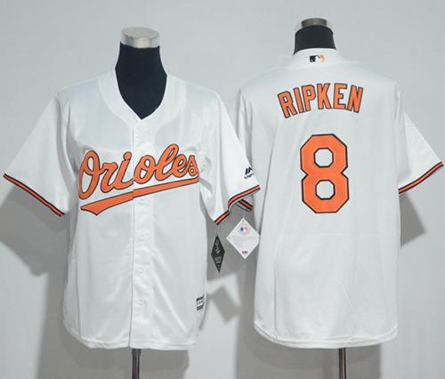 Orioles #8 Cal Ripken White Cool Base Stitched Youth MLB Jersey Orioles #8 Cal Ripken White Cool Base Stitched Youth MLB Jersey