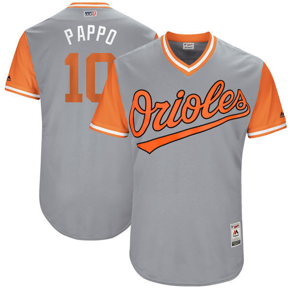 Orioles 10 Adam Jones Pappo Gray 2017 Players Weekend Jersey