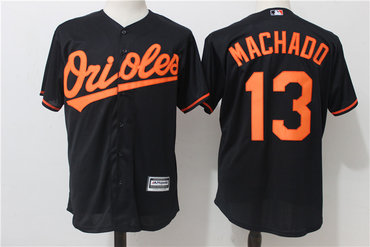Orioles 13 Manny Machado Black Cool Base Jersey
