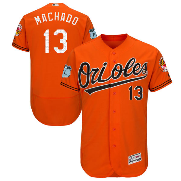 Orioles 13 Manny Machado Orange 2017 Spring Training Flexbase Jersey