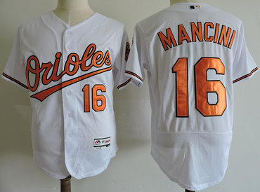 Orioles 16 Trey Mancini White Flexbase Jersey