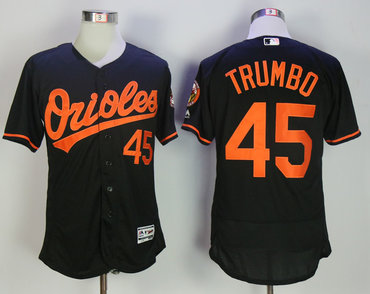 Orioles 45 Mark Trumbo Black Flexbase Jersey