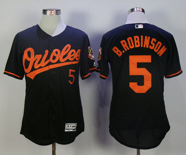 Orioles 5 Brooks Robinson Black Flexbase Jersey