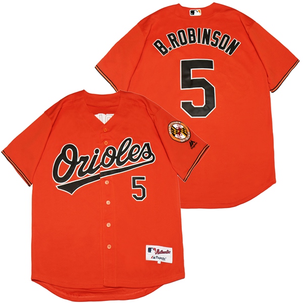 Orioles 5 Brooks Robinson Orange Cool Base Jersey