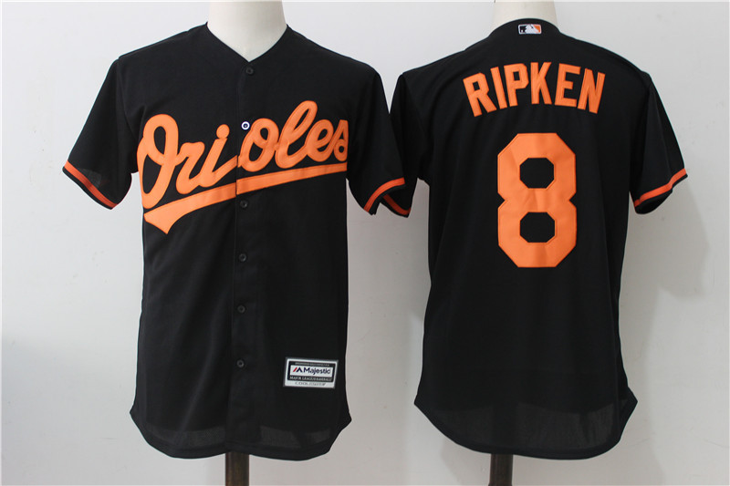 Orioles 8 Cal Ripken Jr Black Cool Base Jersey