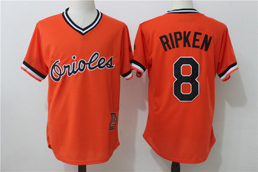 Orioles 8 Cal Ripken Jr Orange Cooperstown Collection Jersey