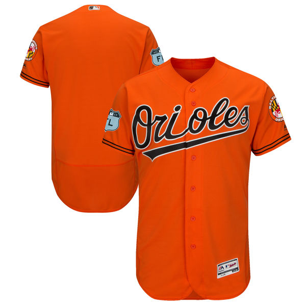 Orioles Blank Orange 2017 Spring Training Flexbase Jersey