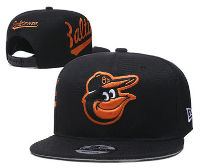 Orioles Team Logo Black Adjustable Hat YD