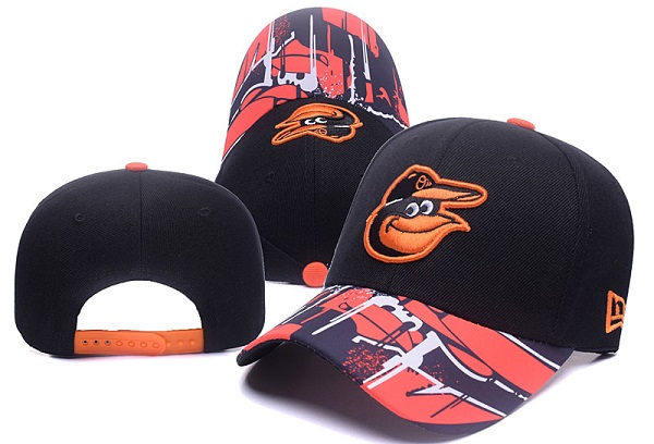 Orioles Team Logo Black Snapback Adjustable Hat