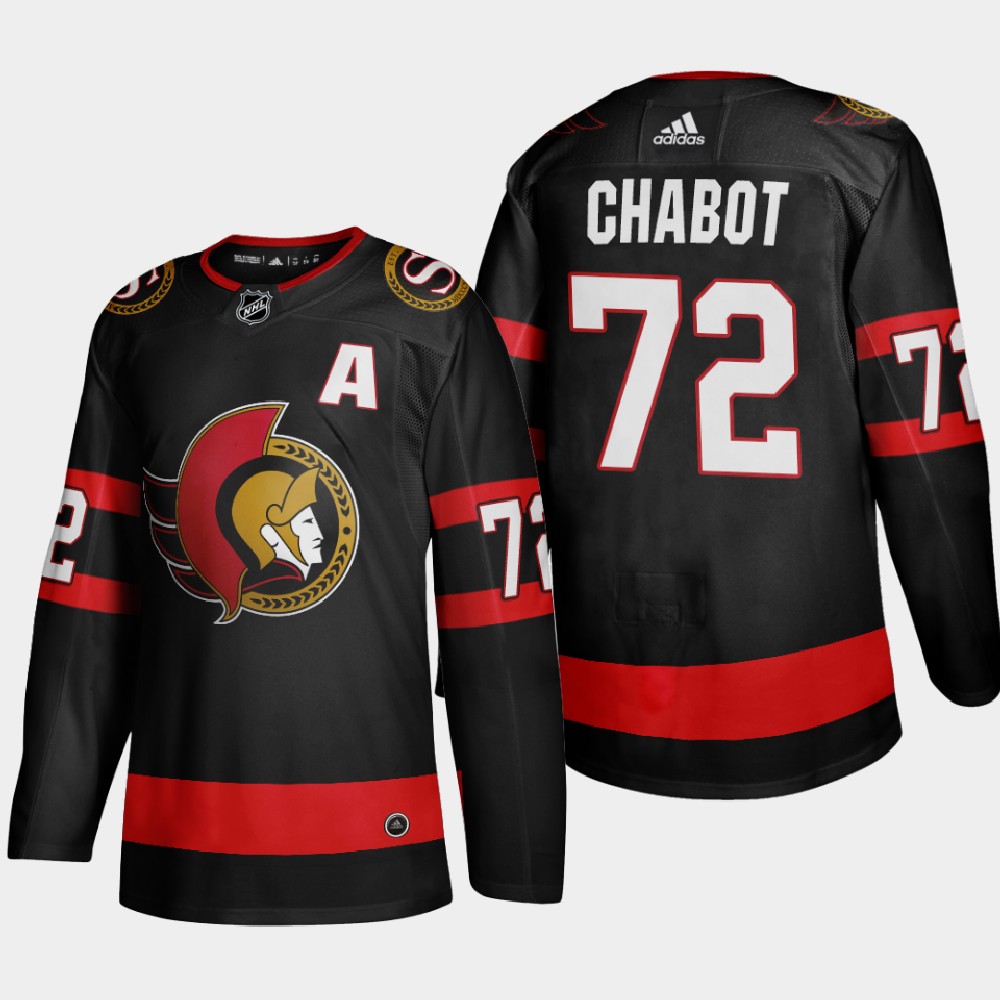 Ottawa Senators #72 Thomas Chabot Men's Adidas 2020-21 Authentic Player Home Stitched NHL Jersey Black Ottawa Senators #72 Thomas Chabot Men's Adidas 2020-21 Authentic Player Home Stitched NHL Jersey Black