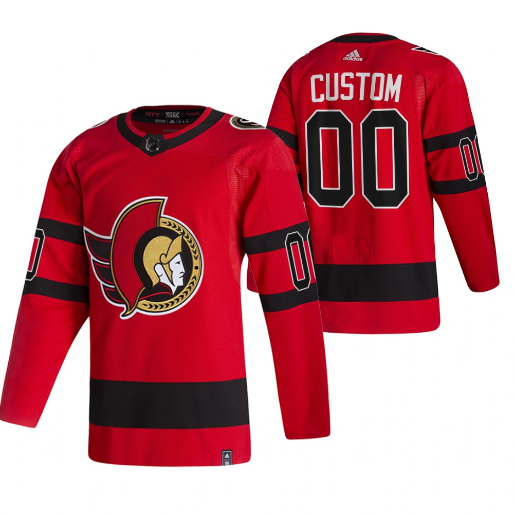 Ottawa Senators Custom Red Men's Adidas 2020-21 Reverse Retro Alternate NHL Jersey Ottawa Senators Custom Red Men's Adidas 2020-21 Reverse Retro Alternate NHL Jersey
