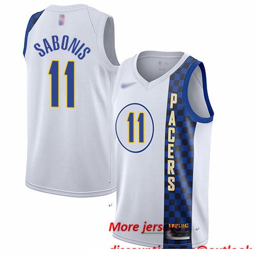 Pacers #11 Domantas Sabonis White Basketball Swingman City Edition 2019 20 Jersey