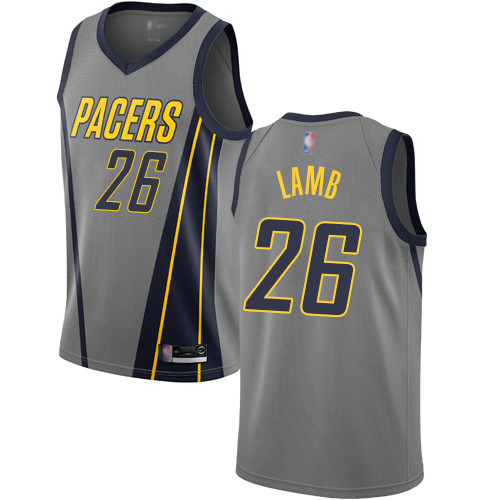 Pacers #26 Jeremy Lamb Gray Basketball Swingman City Edition 2018 19 Jersey Pacers #26 Jeremy Lamb Gray Basketball Swingman City Edition 2018 19 Jersey