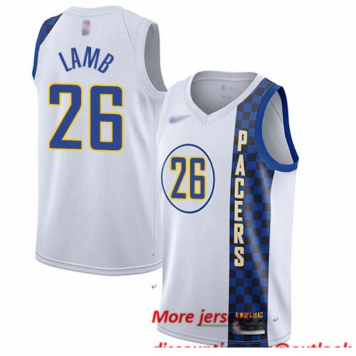 Pacers #26 Jeremy Lamb White Basketball Swingman City Edition 2019 20 Jersey