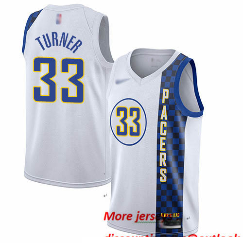 Pacers #33 Myles Turner White Basketball Swingman City Edition 2019 20 Jersey