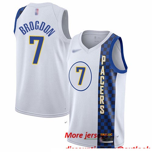 Pacers #7 Malcolm Brogdon White Basketball Swingman City Edition 2019 20 Jersey