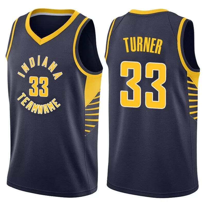 Pacers 33 Myles Turner Navy Fast Break Jersey