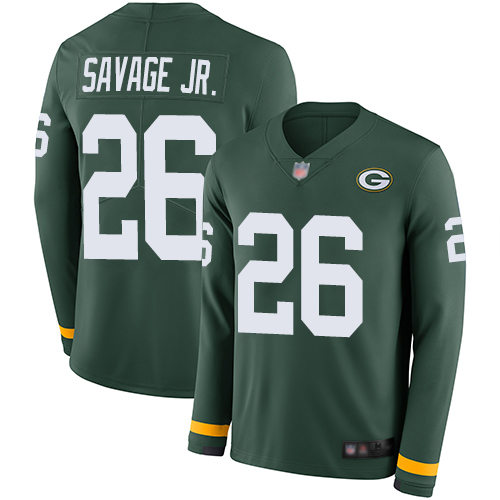 Packers #26 Darnell Savage Jr. Green Team Color Men's Stitched Football Limited Therma Long Sleeve Jersey Packers #26 Darnell Savage Jr. Green Team Color Men's Stitched Football Limited Therma Long Sleeve Jersey
