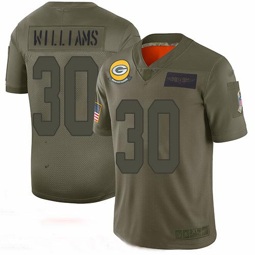 Packers #30 Jamaal Williams Camo Youth Stitched Football Limited 2019 Salute to Service Jersey Packers #30 Jamaal Williams Camo Youth Stitched Football Limited 2019 Salute to Service Jersey