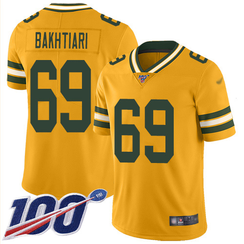 Packers #69 David Bakhtiari Gold Men's Stitched Football Limited Inverted Legend 100th Season Jersey Packers #69 David Bakhtiari Gold Men's Stitched Football Limited Inverted Legend 100th Season Jersey