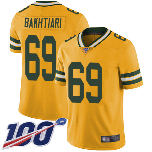 Packers #69 David Bakhtiari Yellow Men's Stitched Football Limited Rush 100th Season Jersey Packers #69 David Bakhtiari Yellow Men's Stitched Football Limited Rush 100th Season Jersey