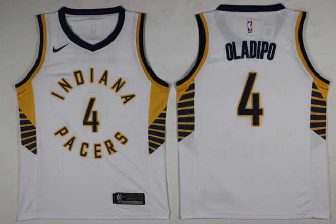 Pacers 4 Victor Oladipo White Nike Swingman Jersey