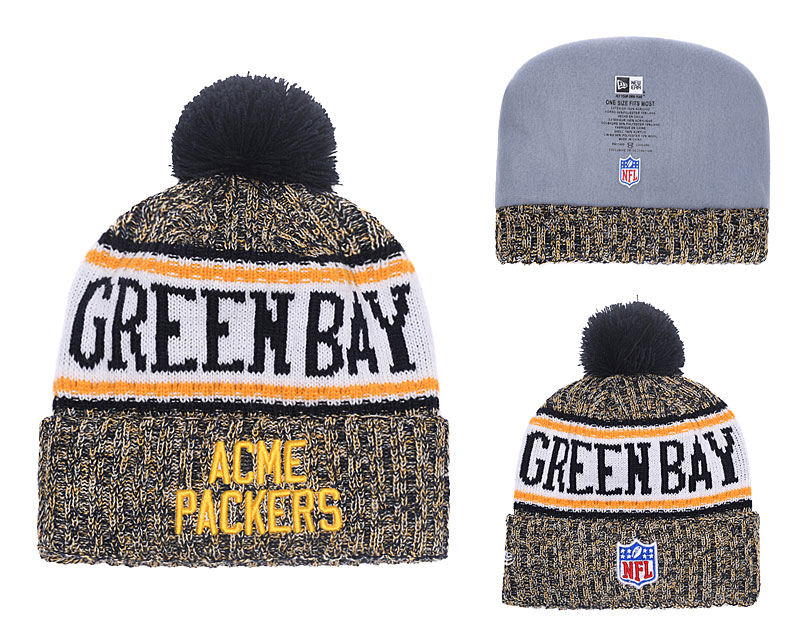 Packers Fresh Logo Yellow Pom Knit Hat YD