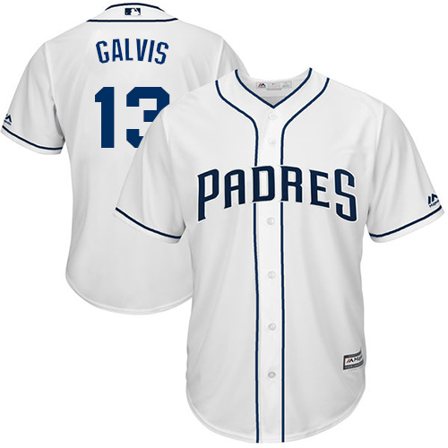 Padres #13 Freddy Galvis White New Cool Base Stitched Baseball Jersey