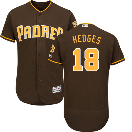 Padres #18 Austin Hedges Brown Flexbase Authentic Collection Stitched Baseball Jersey
