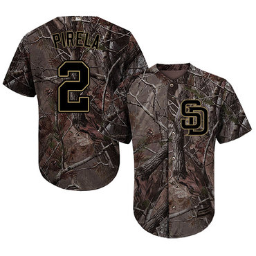 Padres #2 Jose Pirela Camo Realtree Collection Cool Base Stitched Baseball Jersey