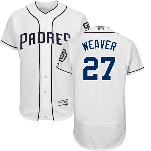 Padres #27 Jered Weaver White Flexbase Authentic Collection Stitched MLB Jersey