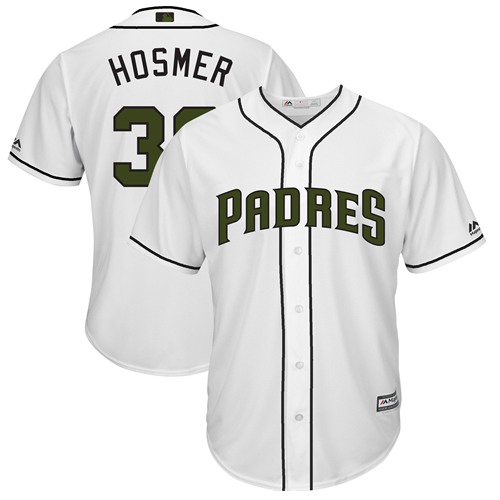 Padres #30 Eric Hosmer White New Cool Base 2018 Memorial Day Stitched Baseball Jersey
