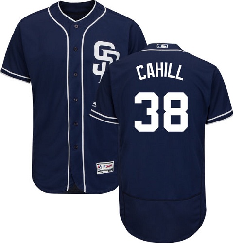 Padres #38 Trevor Cahill Navy Blue Flexbase Authentic Collection Stitched MLB Jersey