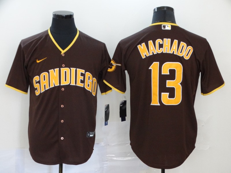 Padres 13 Manny Machado Brown Nike 2020 Cool Base Jersey