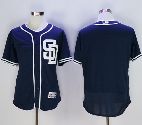 Padres Blank Navy Blue Flexbase Authentic Collection Stitched MLB Jersey