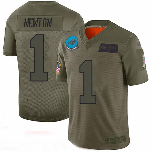 Panthers #1 Cam Newton Camo Youth Stitched Football Limited 2019 Salute to Service Jersey Panthers #1 Cam Newton Camo Youth Stitched Football Limited 2019 Salute to Service Jersey