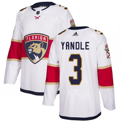 Panthers #3 Keith Yandle White Road Authentic Stitched Hockey Jersey