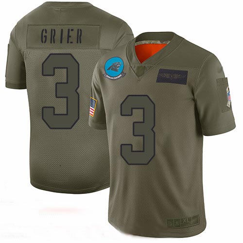 Panthers #3 Will Grier Camo Men's Stitched Football Limited 2019 Salute To Service Jersey Panthers #3 Will Grier Camo Men's Stitched Football Limited 2019 Salute To Service Jersey