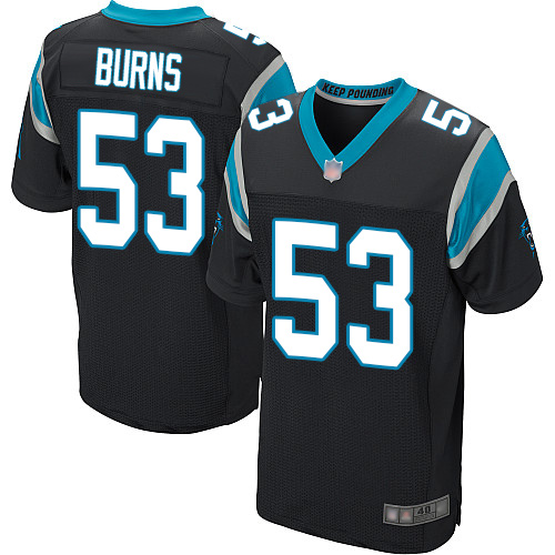 Panthers #53 Brian Burns Black Team Color Men's Stitched Football Elite Jersey Panthers #53 Brian Burns Black Team Color Men's Stitched Football Elite Jersey