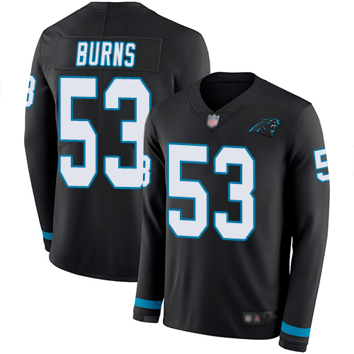 Panthers #53 Brian Burns Black Team Color Youth Stitched Football Limited Therma Long Sleeve Jersey Panthers #53 Brian Burns Black Team Color Youth Stitched Football Limited Therma Long Sleeve Jersey
