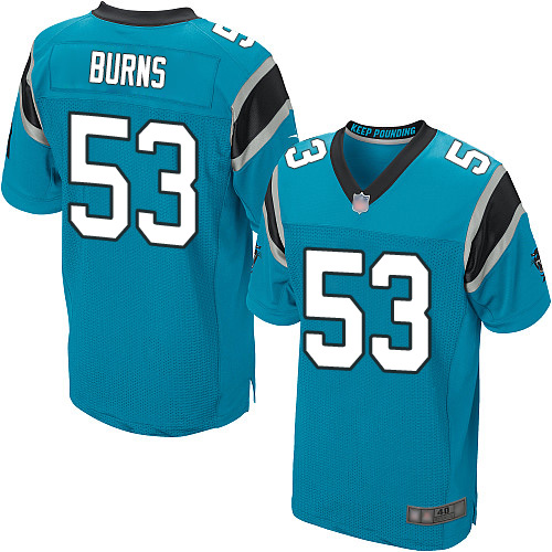 Panthers #53 Brian Burns Blue Alternate Men's Stitched Football Elite Jersey Panthers #53 Brian Burns Blue Alternate Men's Stitched Football Elite Jersey