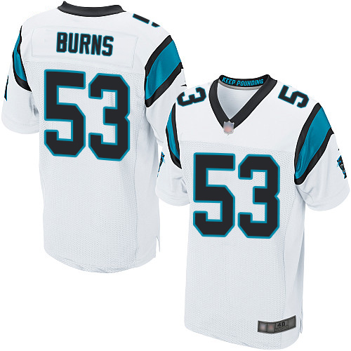 Panthers #53 Brian Burns White Men's Stitched Football Elite Jersey Panthers #53 Brian Burns White Men's Stitched Football Elite Jersey