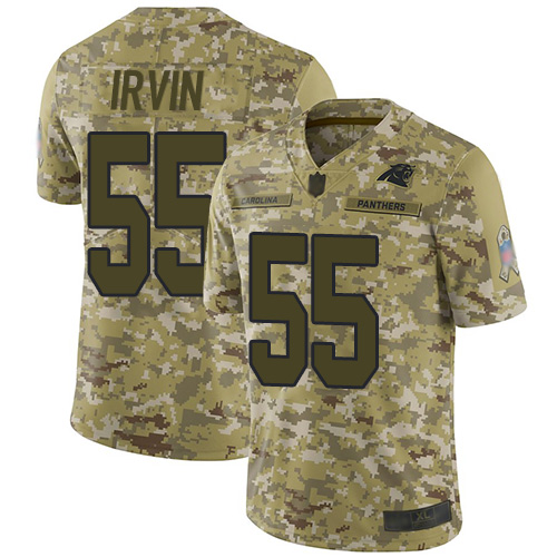 Panthers #55 Bruce Irvin Camo Men's Stitched Football Limited 2018 Salute To Service Jersey Panthers #55 Bruce Irvin Camo Men's Stitched Football Limited 2018 Salute To Service Jersey