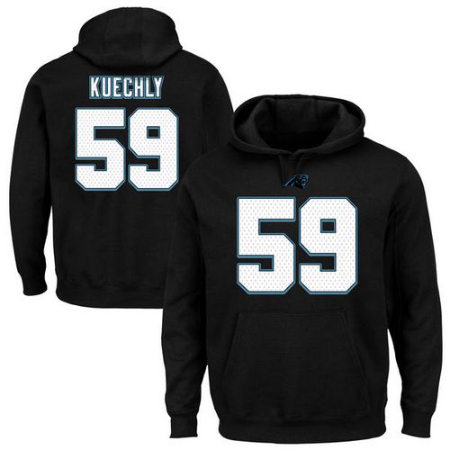 Panthers #59 Luke Kuechly Black Majestic Eligible Receiver II Name & Number NFL Hoodie Panthers #59 Luke Kuechly Black Majestic Eligible Receiver II Name & Number NFL Hoodie